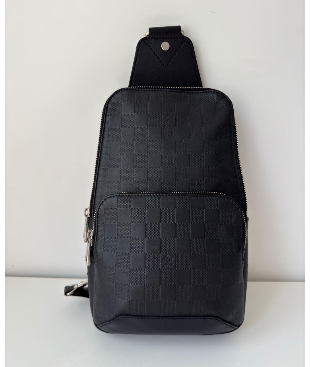 LOUIS VUITTON Черная кожаная сумка на плечо, фото 2