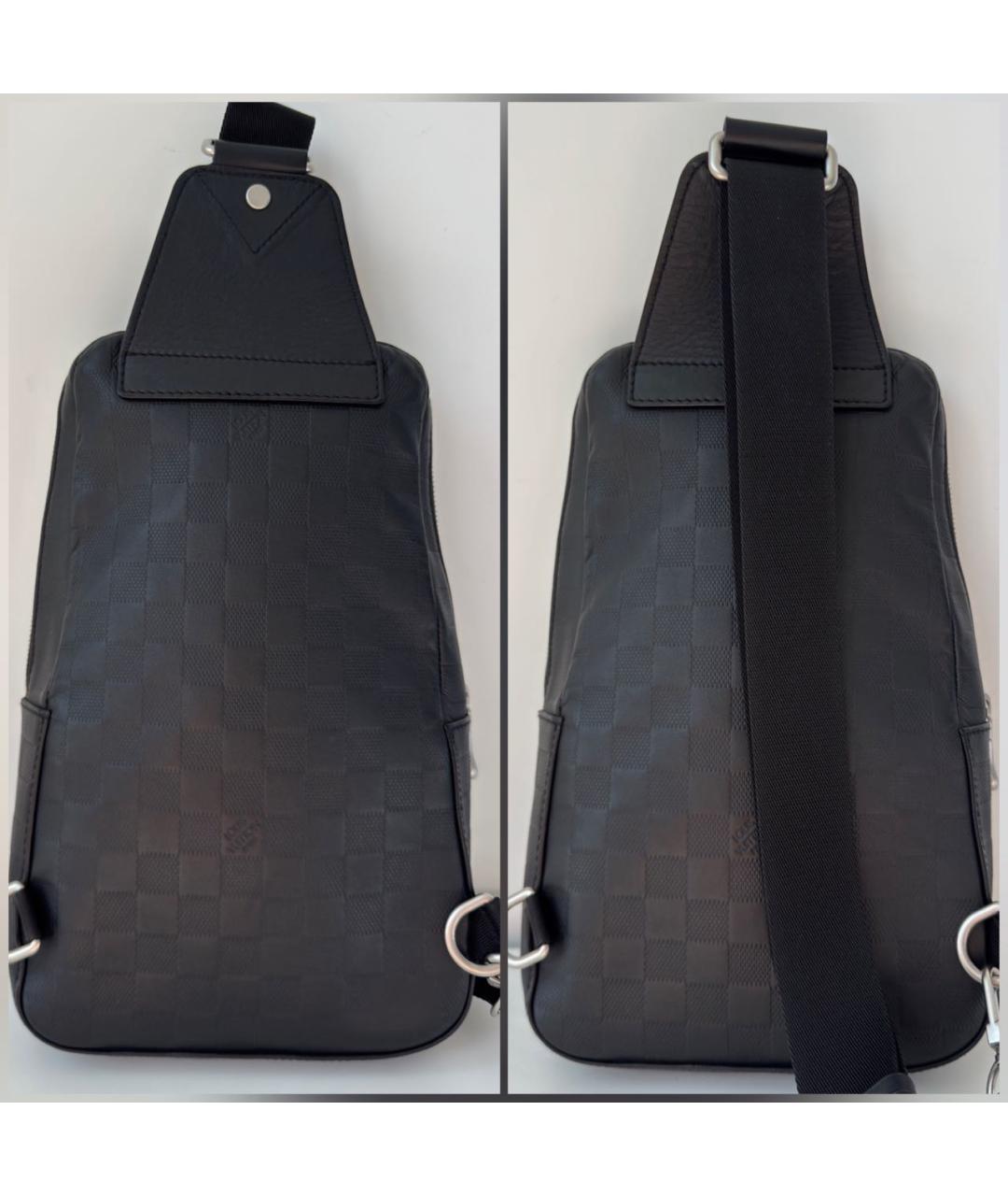 LOUIS VUITTON Черная кожаная сумка на плечо, фото 4