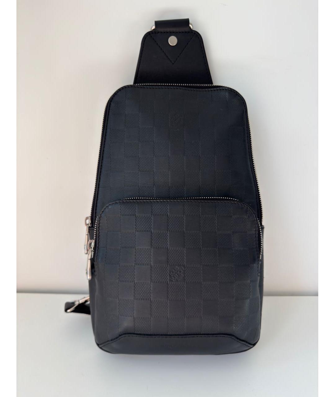 LOUIS VUITTON Черная кожаная сумка на плечо, фото 9