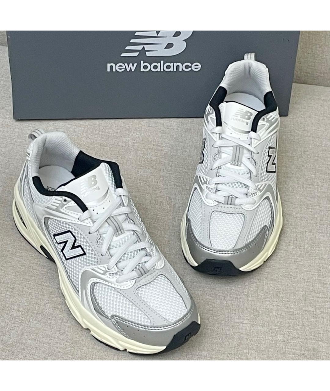 NEW BALANCE Серебряные текстильные кроссовки, фото 6