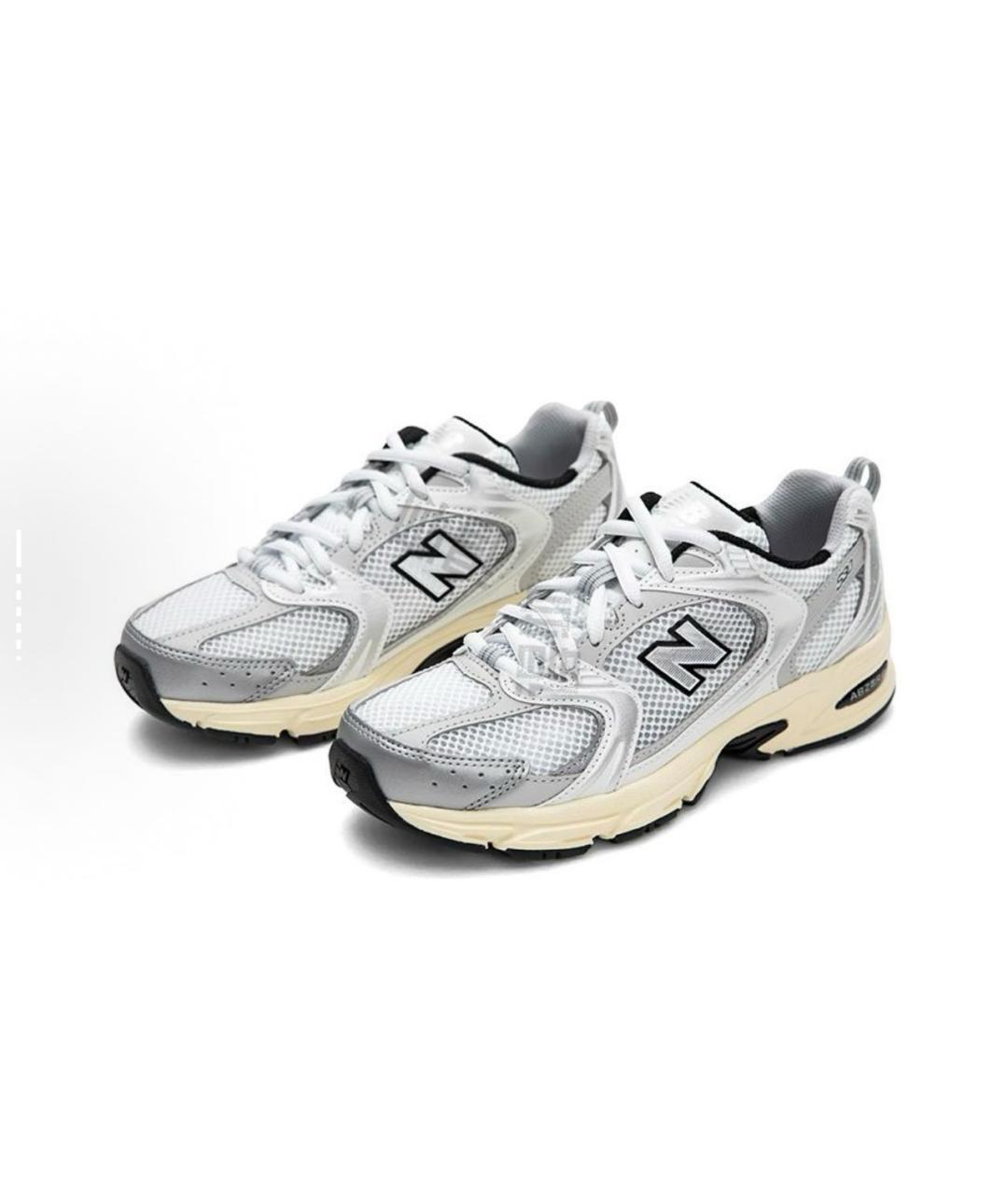 NEW BALANCE Серебряные текстильные кроссовки, фото 3