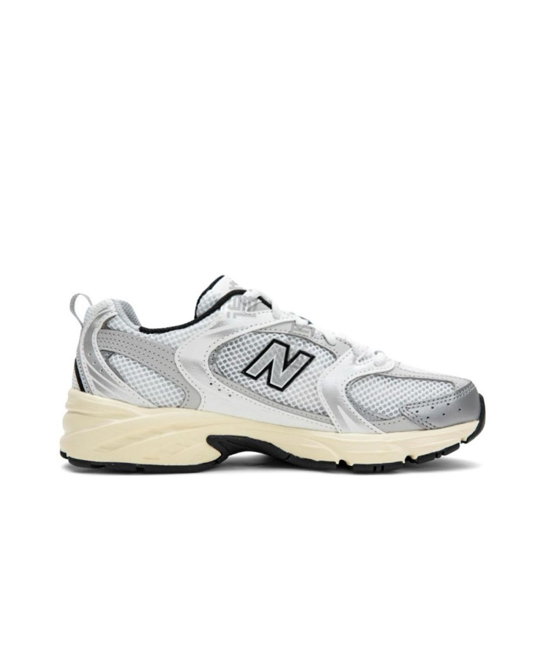 NEW BALANCE Серебряные текстильные кроссовки, фото 1