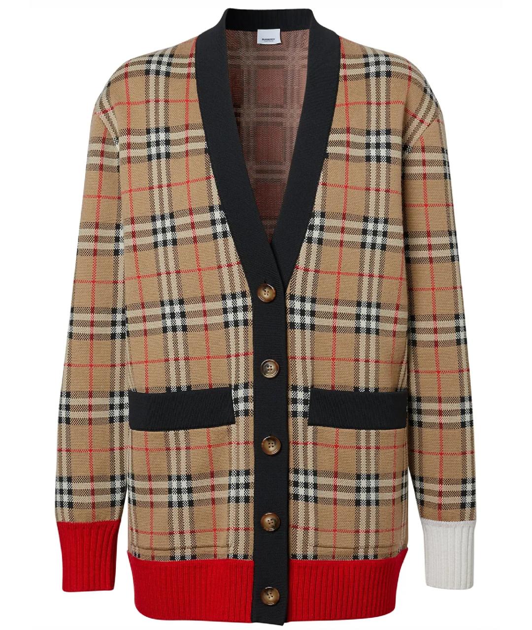BURBERRY Коричневый полиамидовый кардиган, фото 1