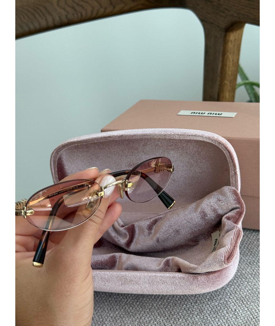 MIU MIU Металлические солнцезащитные очки, фото 4