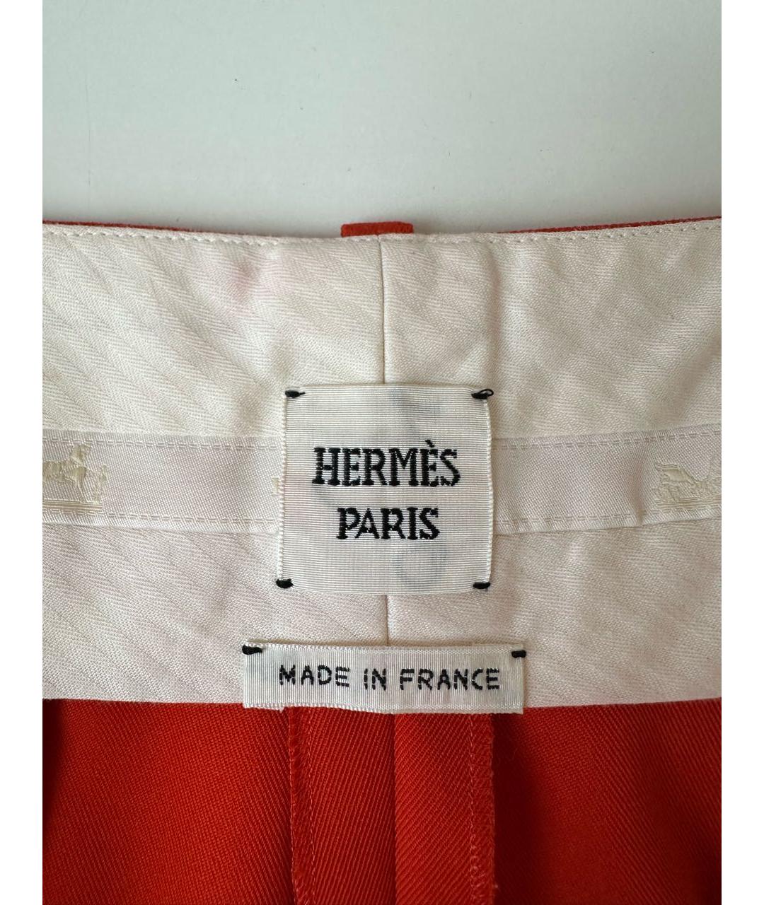 HERMES Оранжевое шерстяные шорты, фото 6