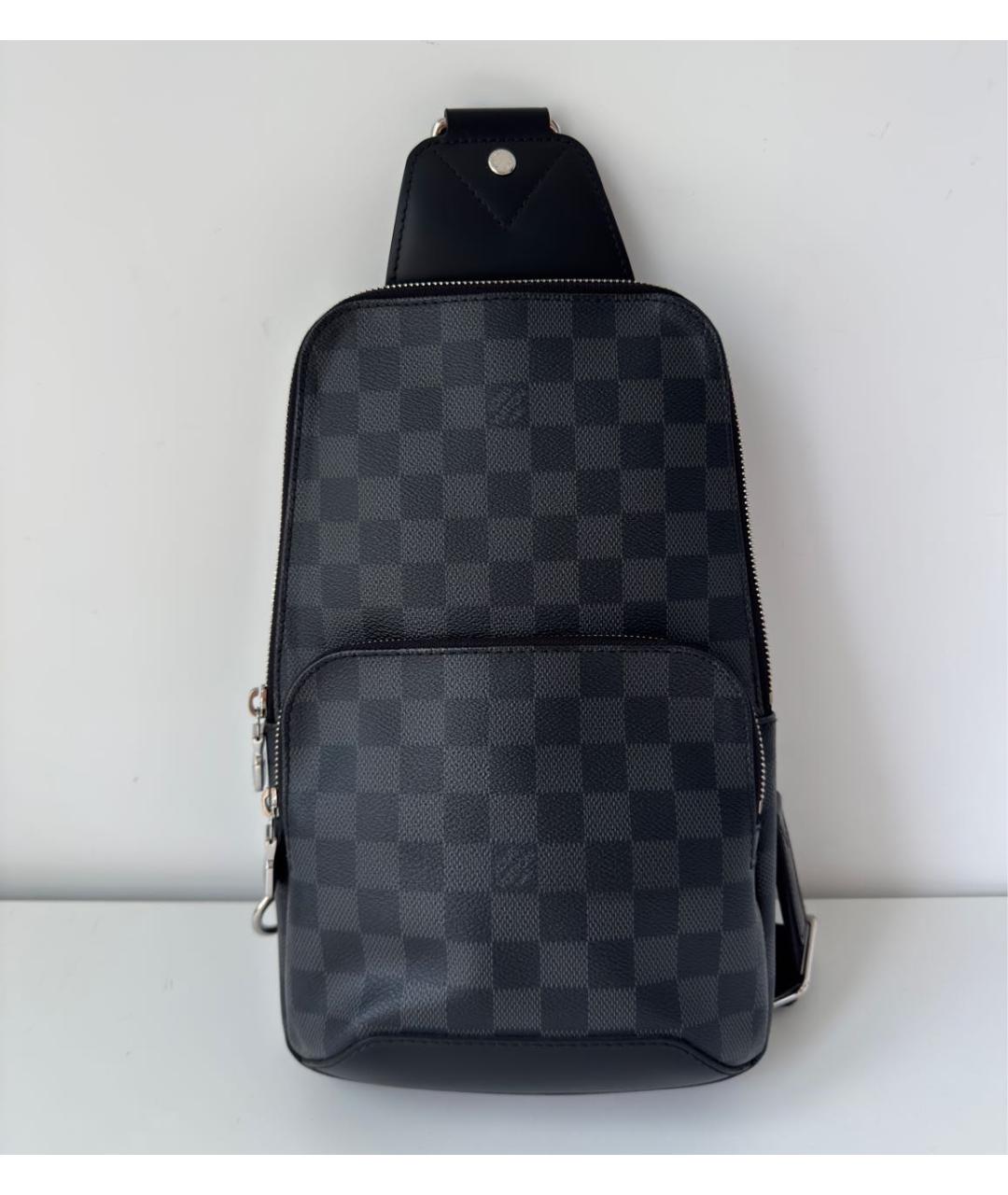 LOUIS VUITTON Черная кожаная сумка на плечо, фото 2