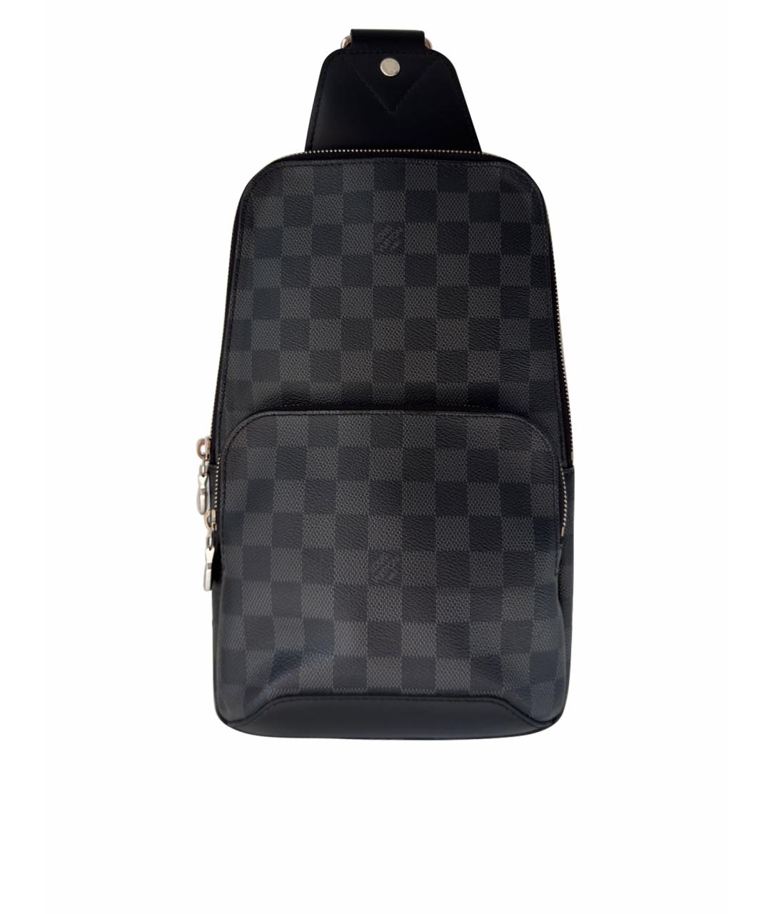 LOUIS VUITTON Черная кожаная сумка на плечо, фото 1