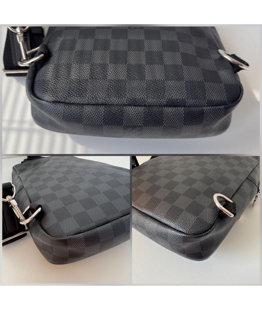 LOUIS VUITTON Черная кожаная сумка на плечо, фото 8