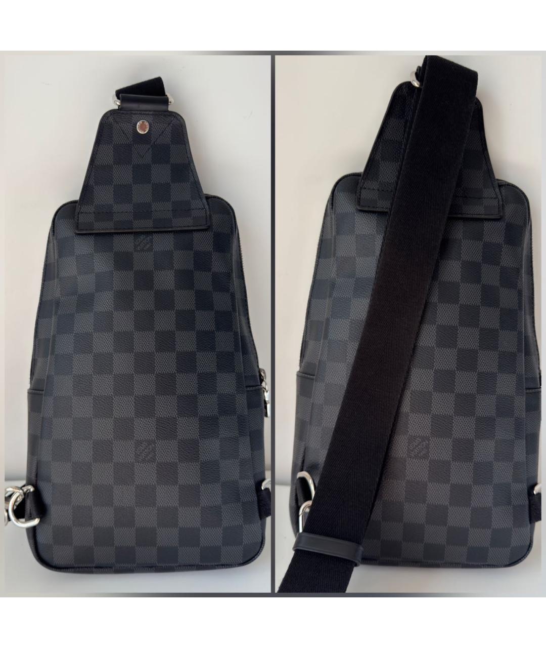 LOUIS VUITTON Черная кожаная сумка на плечо, фото 4