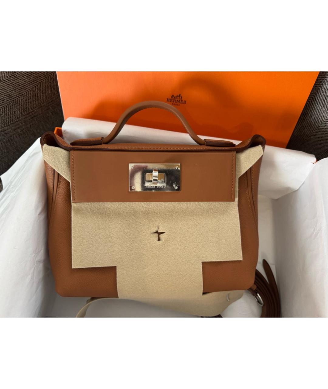 HERMES Коричневая кожаная сумка через плечо, фото 2
