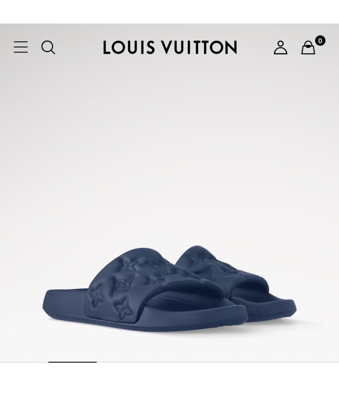 LOUIS VUITTON Темно-синие шлепанцы, фото 6