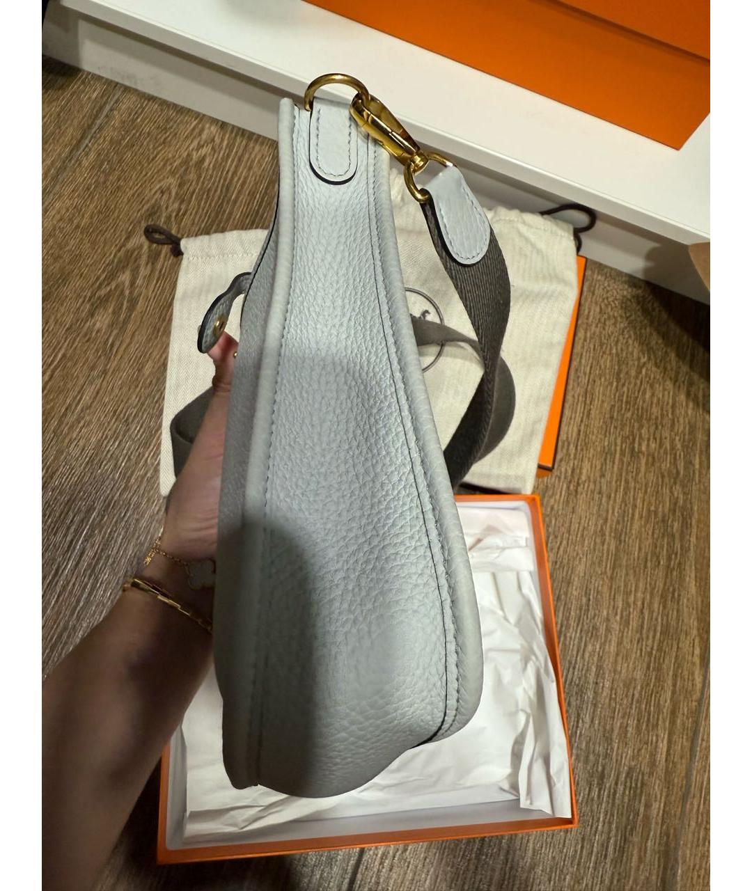 HERMES Голубая кожаная сумка через плечо, фото 3
