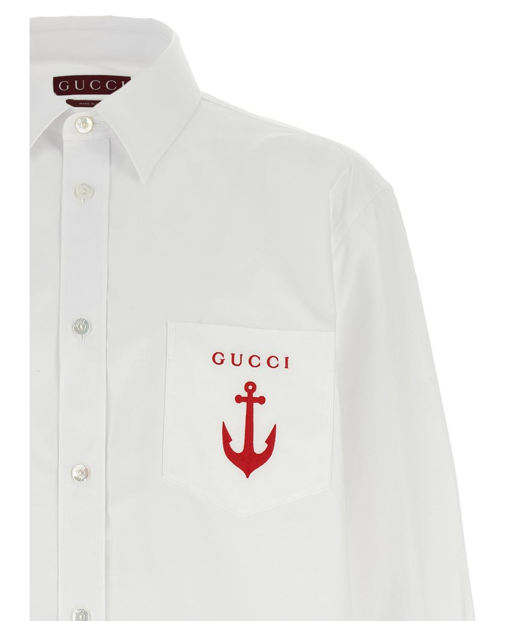 GUCCI Белая хлопковая кэжуал рубашка, фото 3