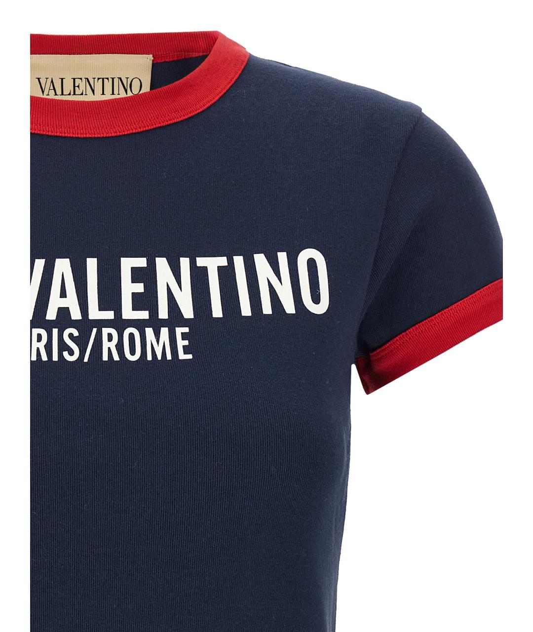 VALENTINO Синяя хлопковая футболка, фото 3