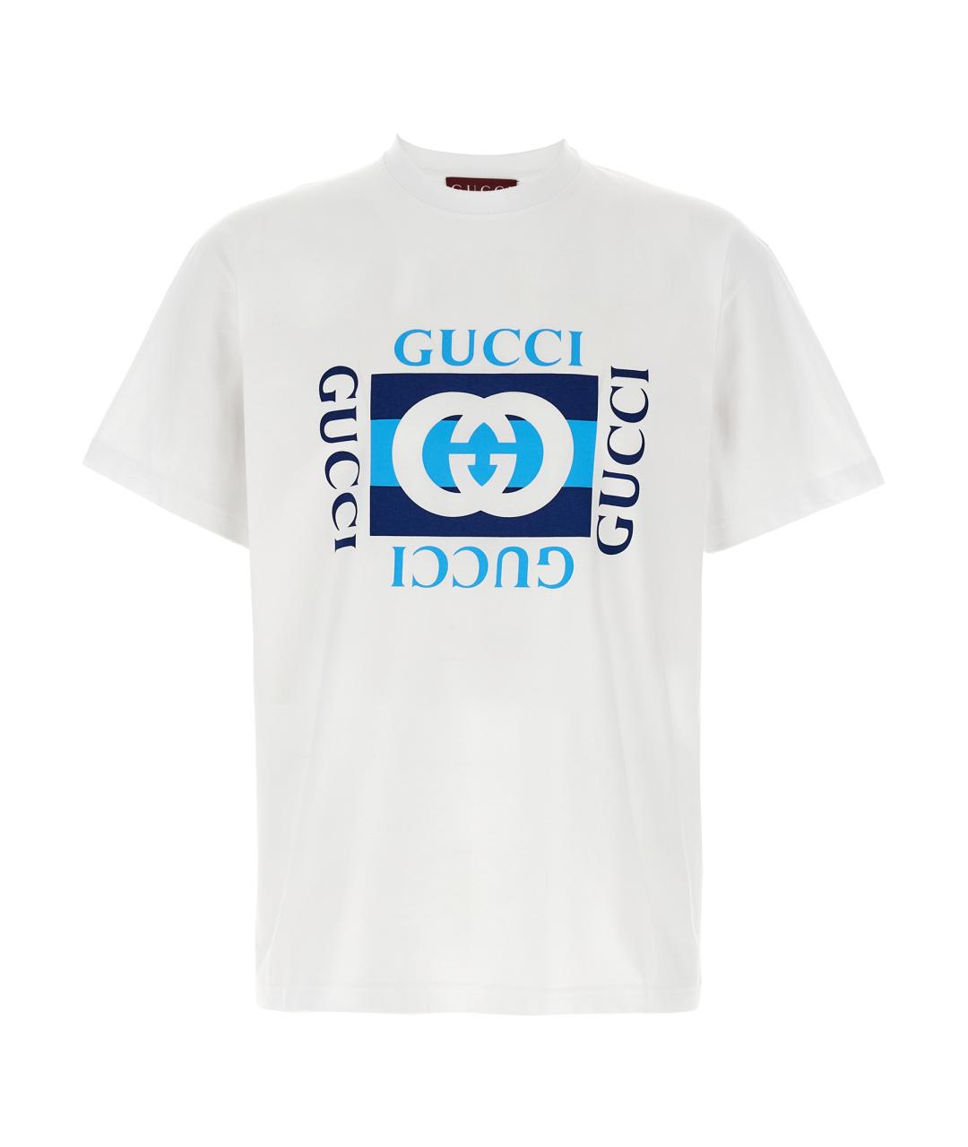 GUCCI Белая хлопковая футболка, фото 1