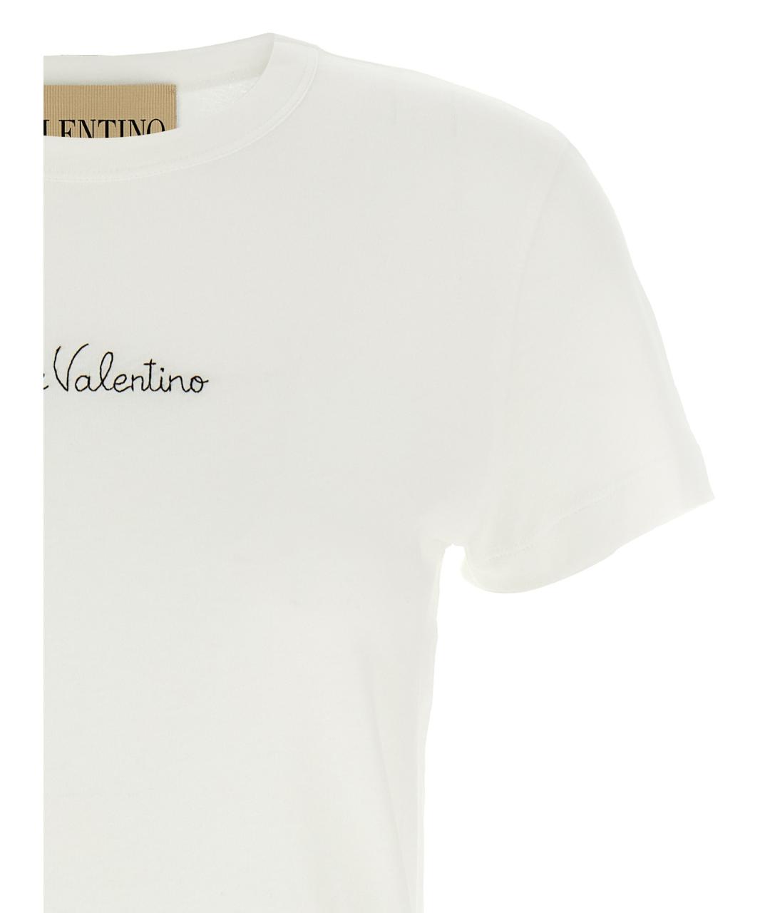 VALENTINO Белая хлопковая футболка, фото 3