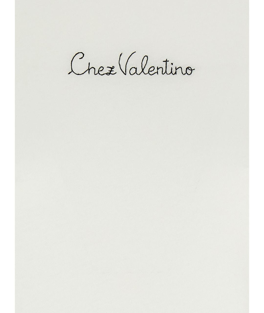 VALENTINO Белая хлопковая футболка, фото 4