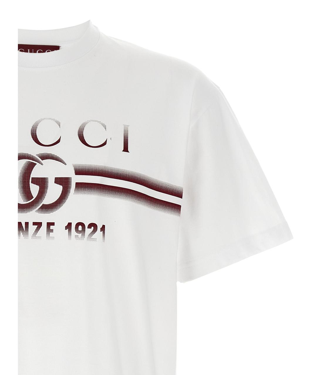 GUCCI Белая хлопковая футболка, фото 3
