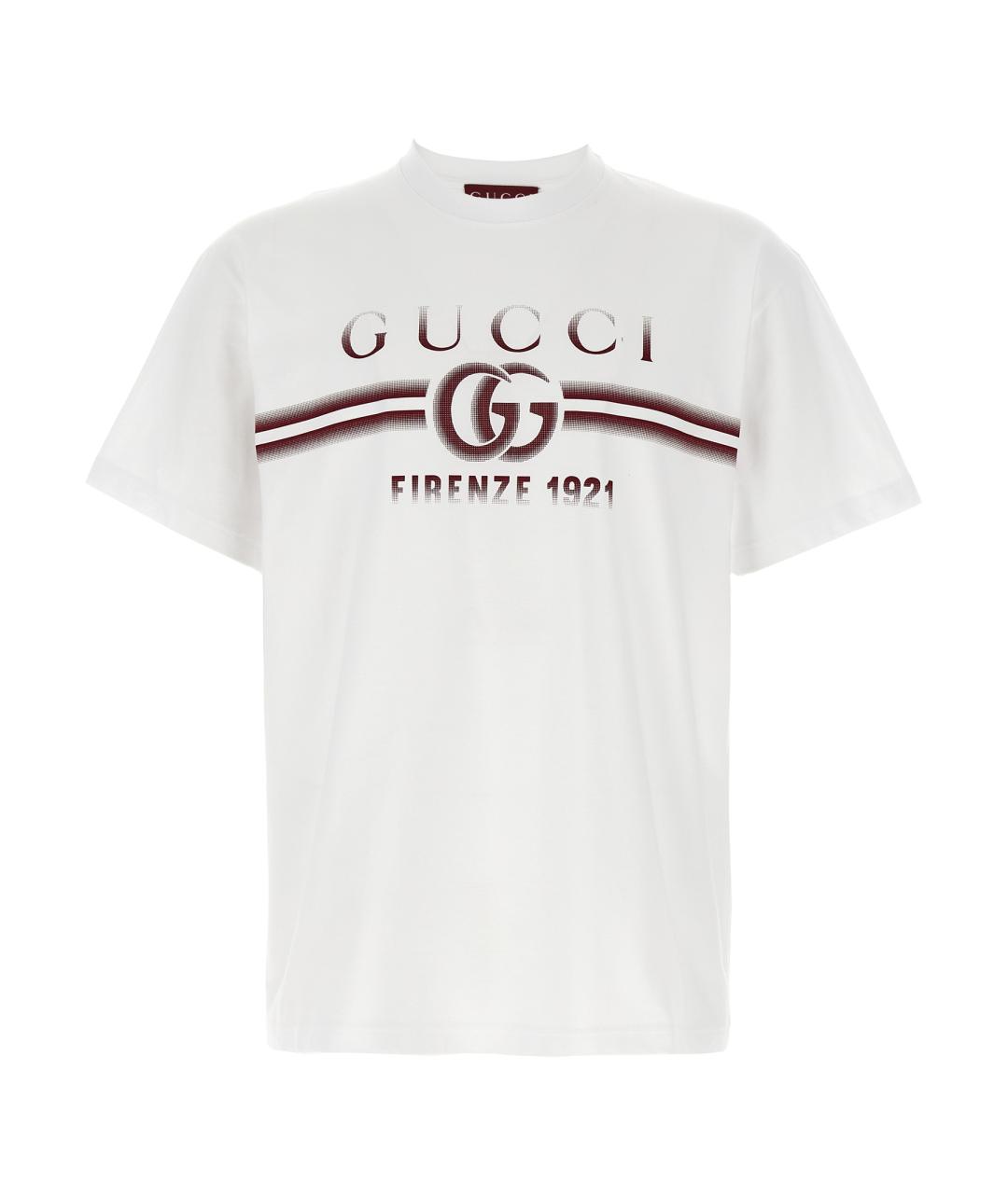 GUCCI Белая хлопковая футболка, фото 1