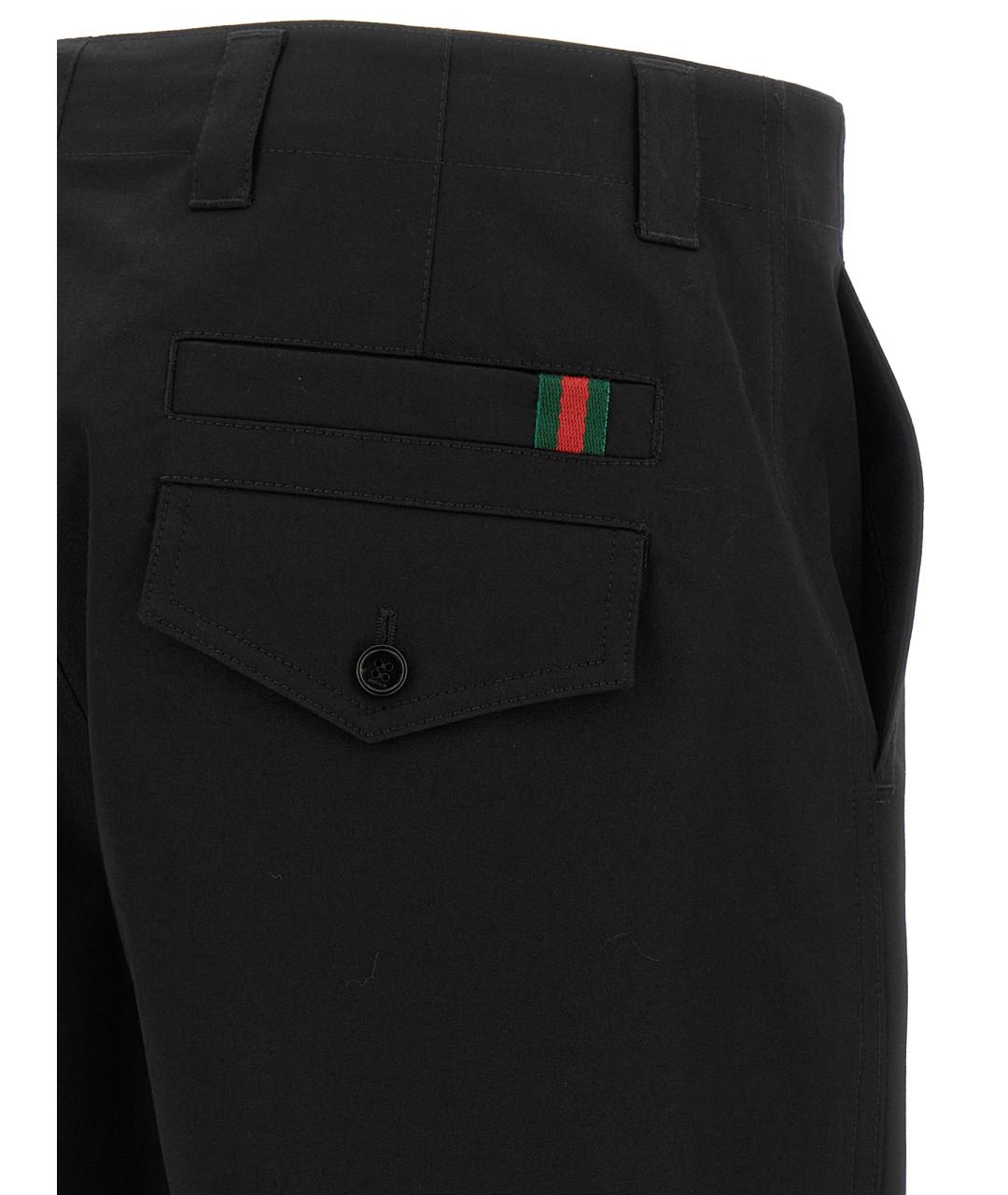 GUCCI Черные хлопковые повседневные брюки, фото 4
