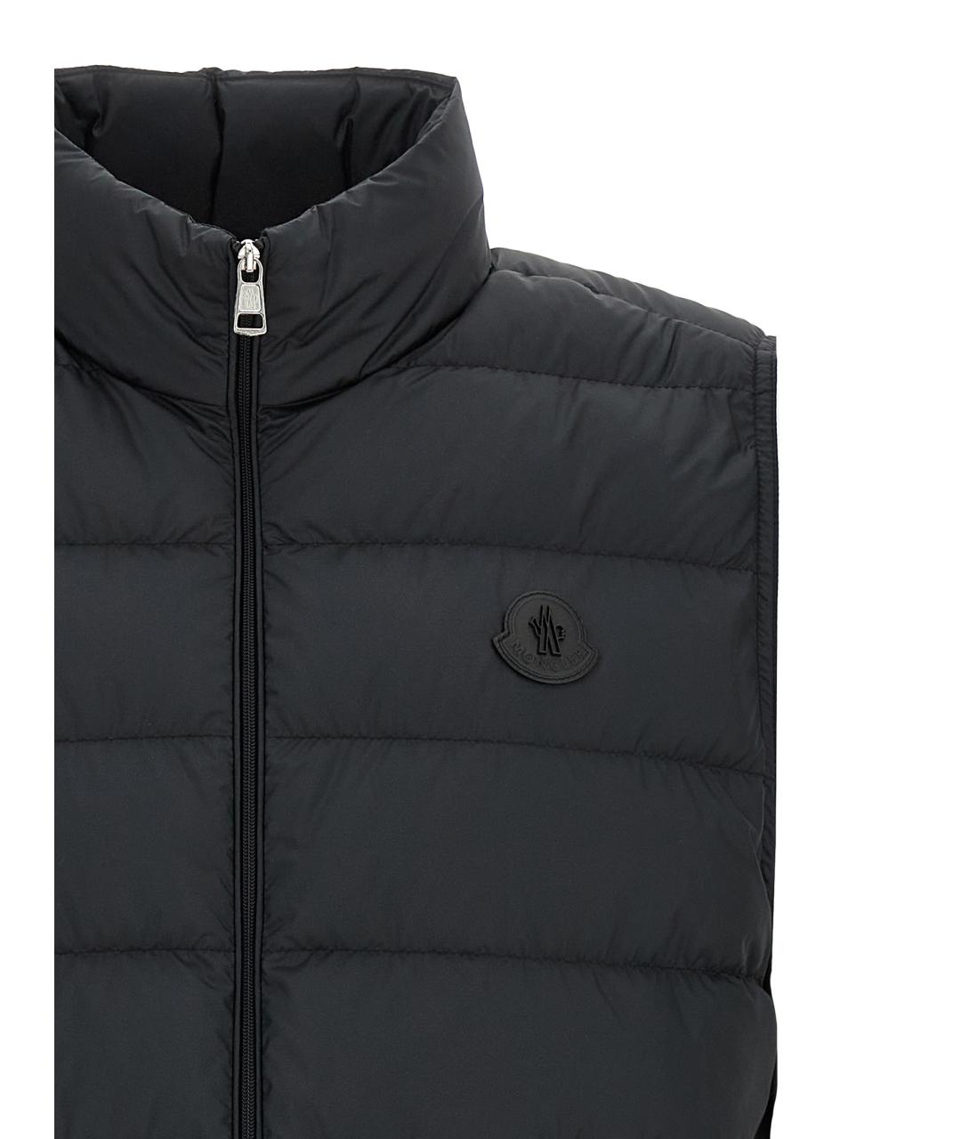 MONCLER Черный полиэстеровый жилет, фото 3