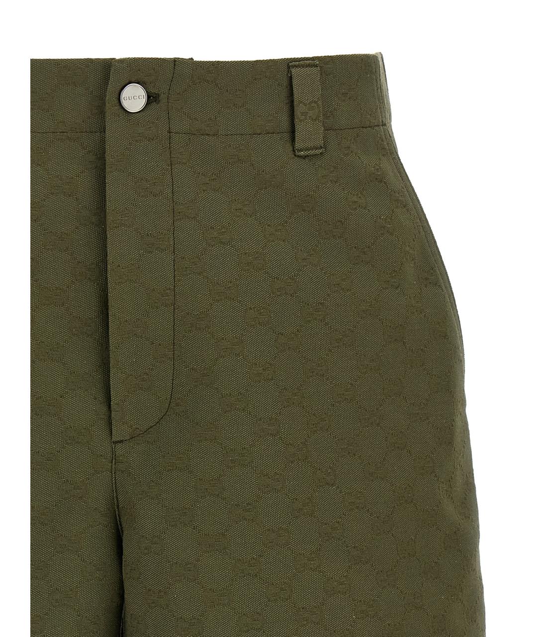 GUCCI Зеленые хлопковые шорты, фото 3