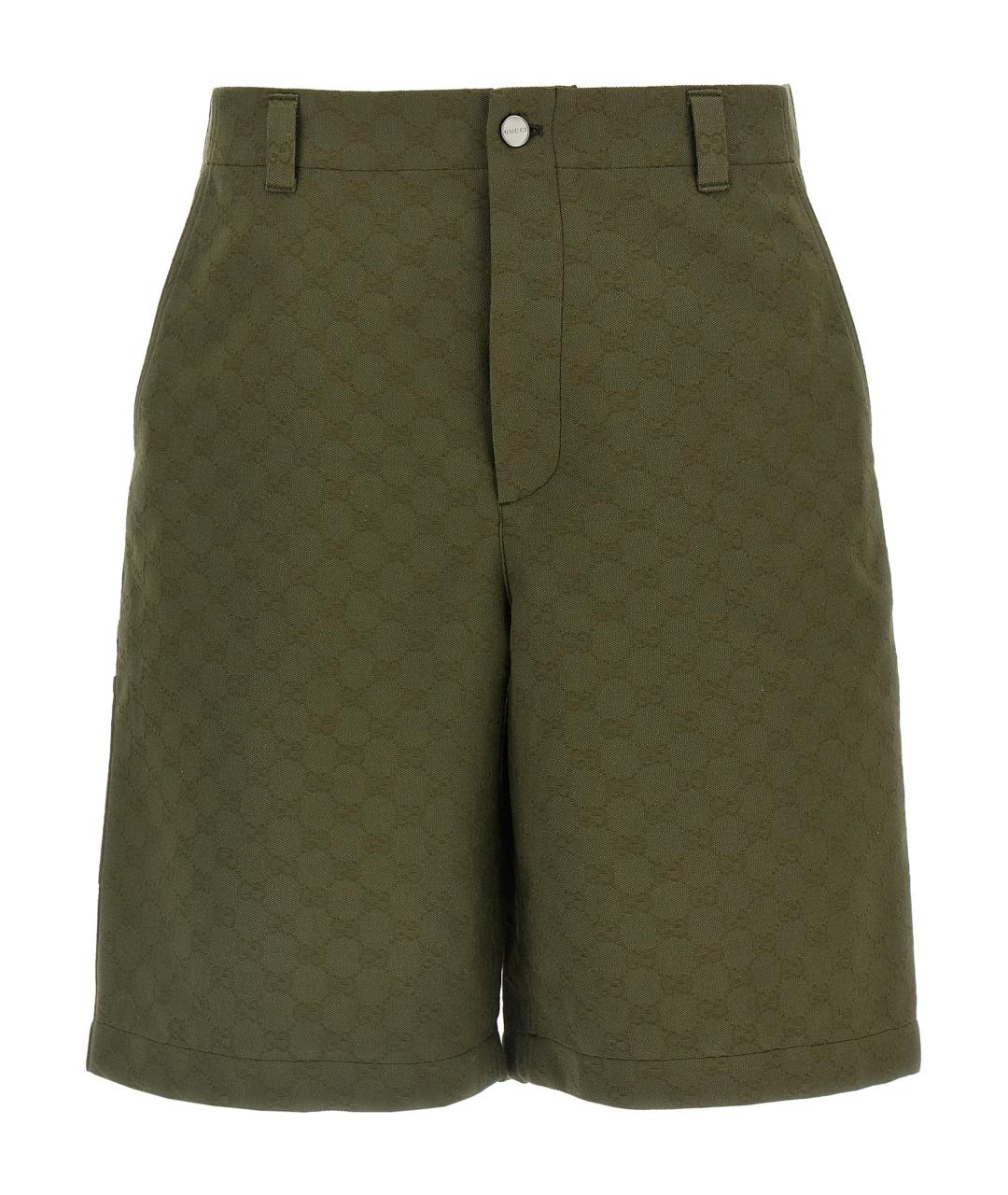 GUCCI Зеленые хлопковые шорты, фото 1