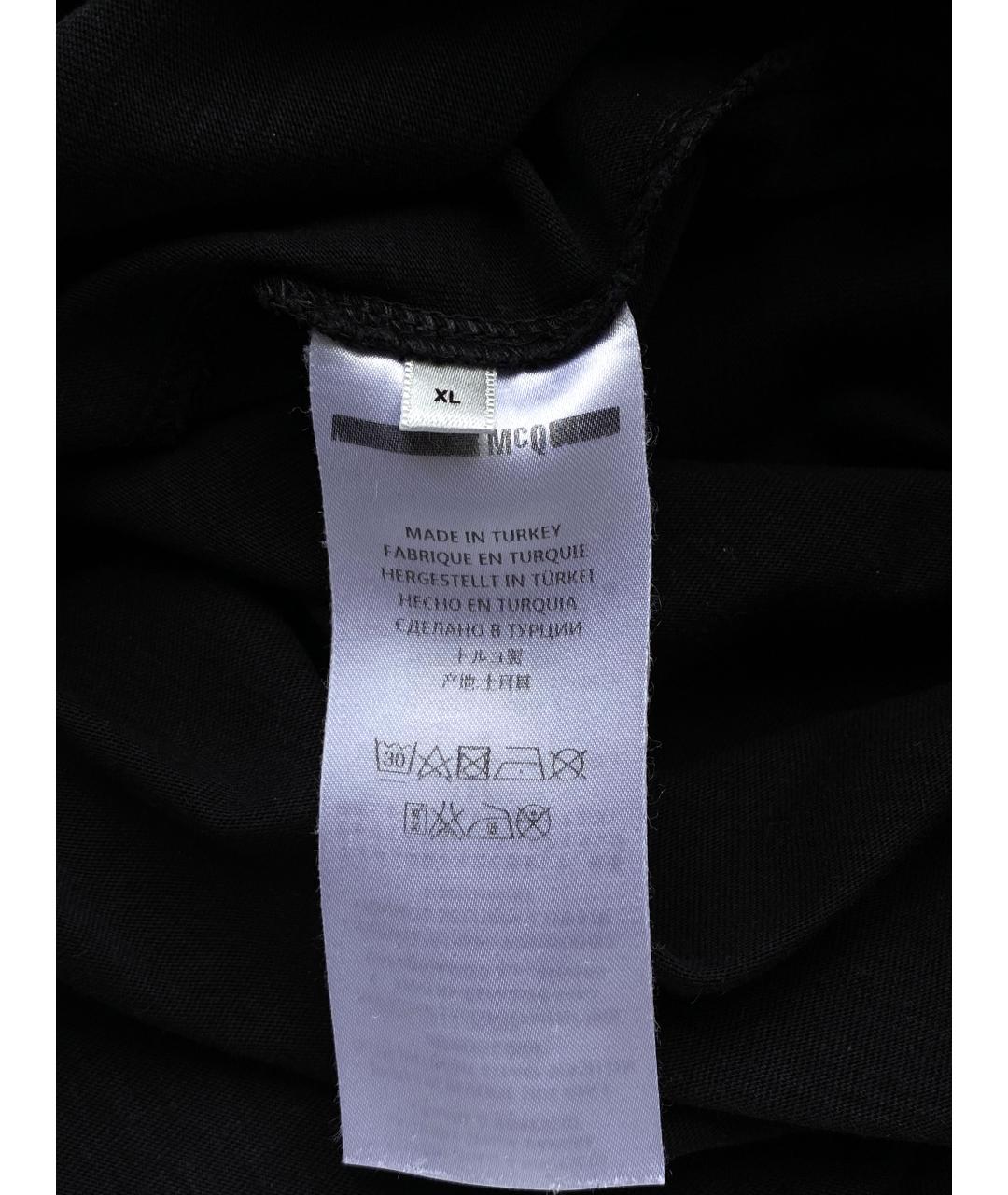 MCQ ALEXANDER MCQUEEN Черная хлопковая футболка, фото 5