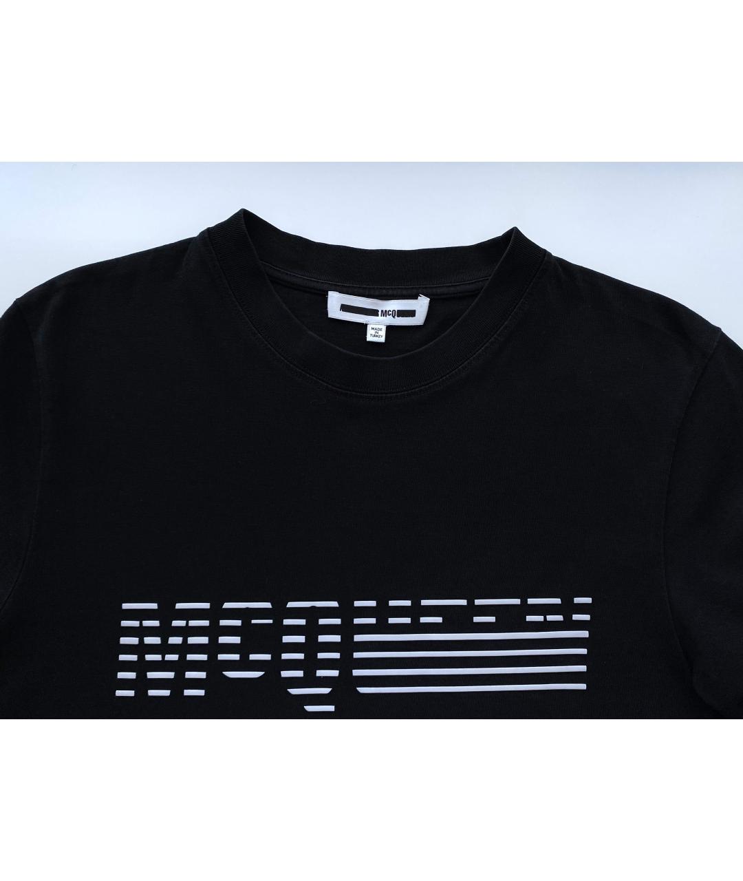 MCQ ALEXANDER MCQUEEN Черная хлопковая футболка, фото 2