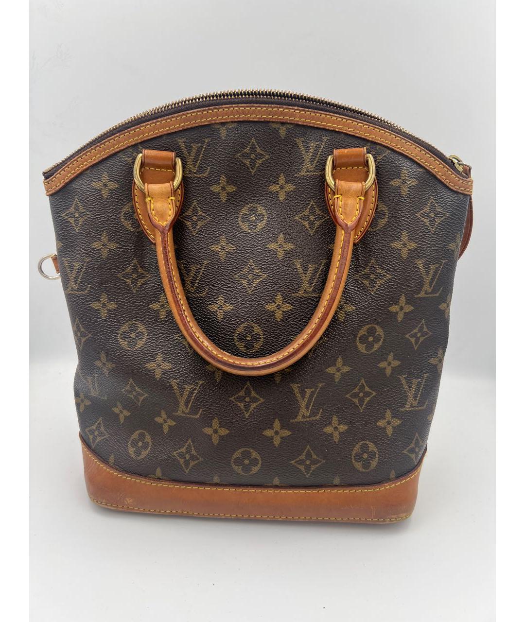 LOUIS VUITTON Коричневая кожаная сумка с короткими ручками, фото 2