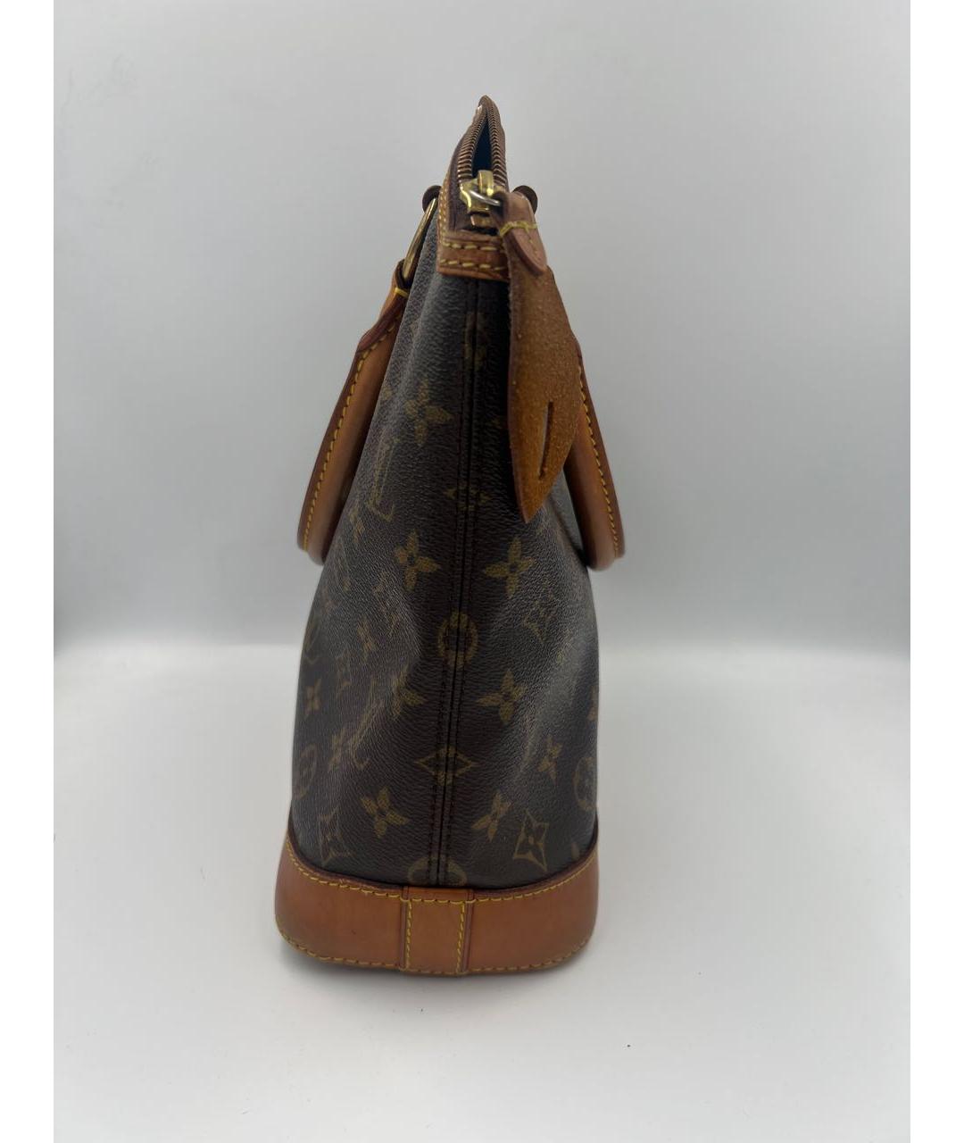 LOUIS VUITTON Коричневая кожаная сумка с короткими ручками, фото 7