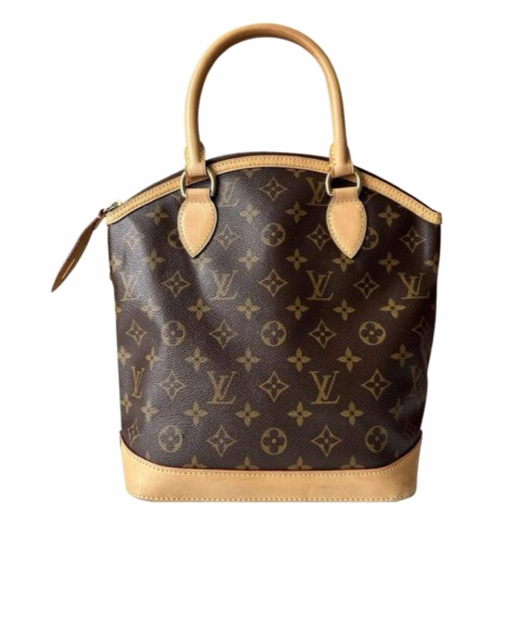 LOUIS VUITTON Коричневая кожаная сумка с короткими ручками, фото 1