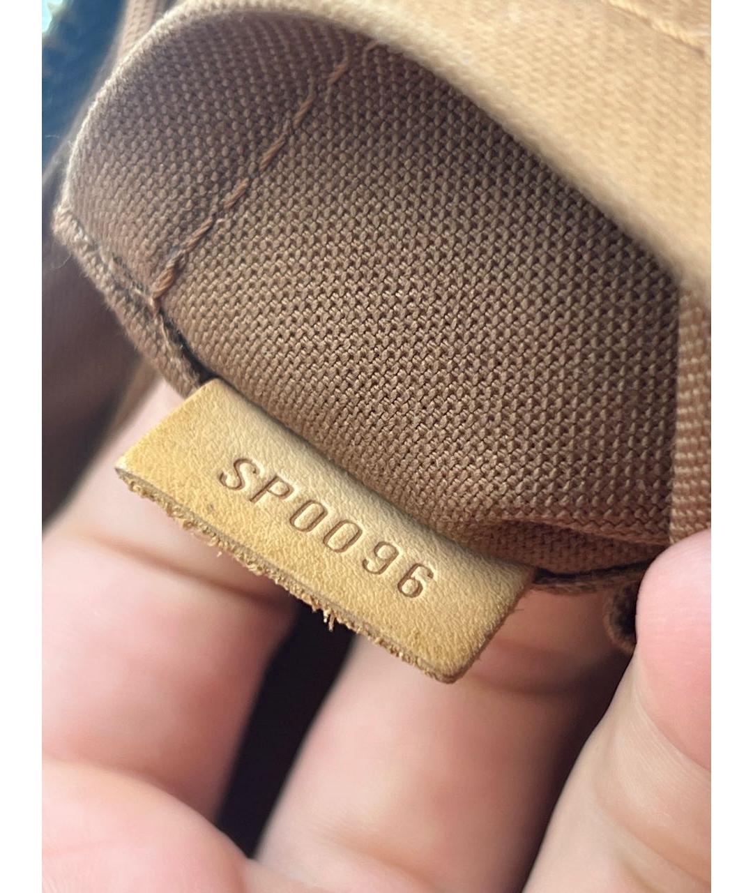 LOUIS VUITTON Коричневая кожаная сумка с короткими ручками, фото 8