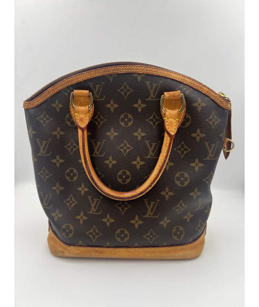 LOUIS VUITTON Коричневая кожаная сумка с короткими ручками, фото 2