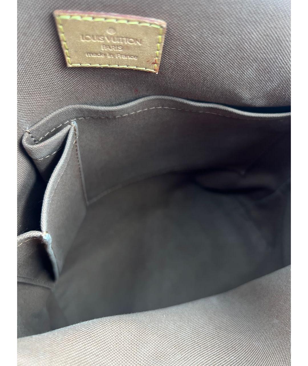 LOUIS VUITTON Коричневая кожаная сумка с короткими ручками, фото 6
