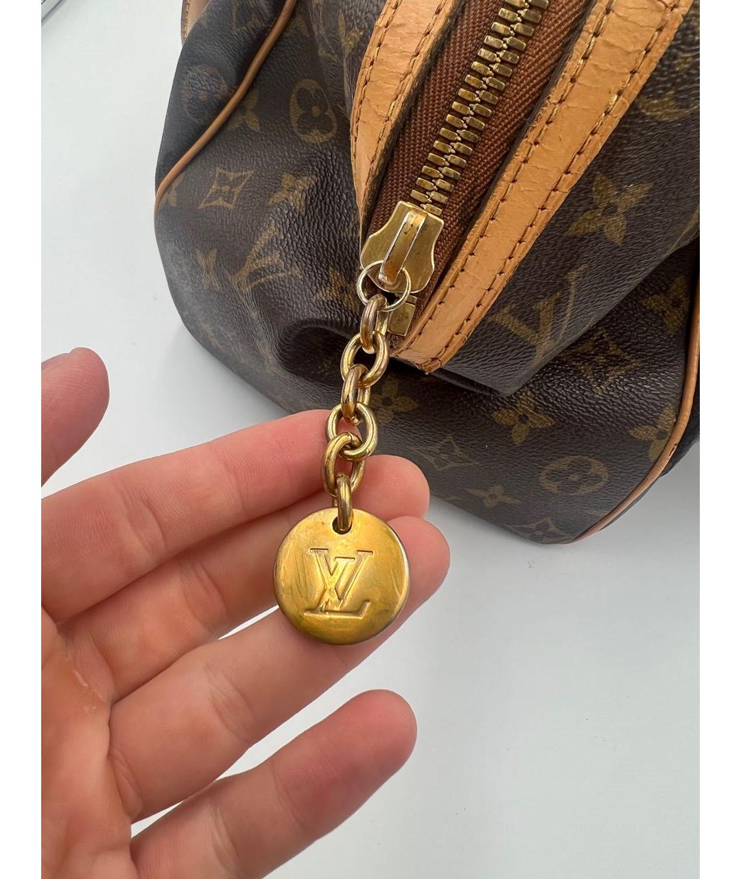 LOUIS VUITTON Коричневая кожаная сумка с короткими ручками, фото 3