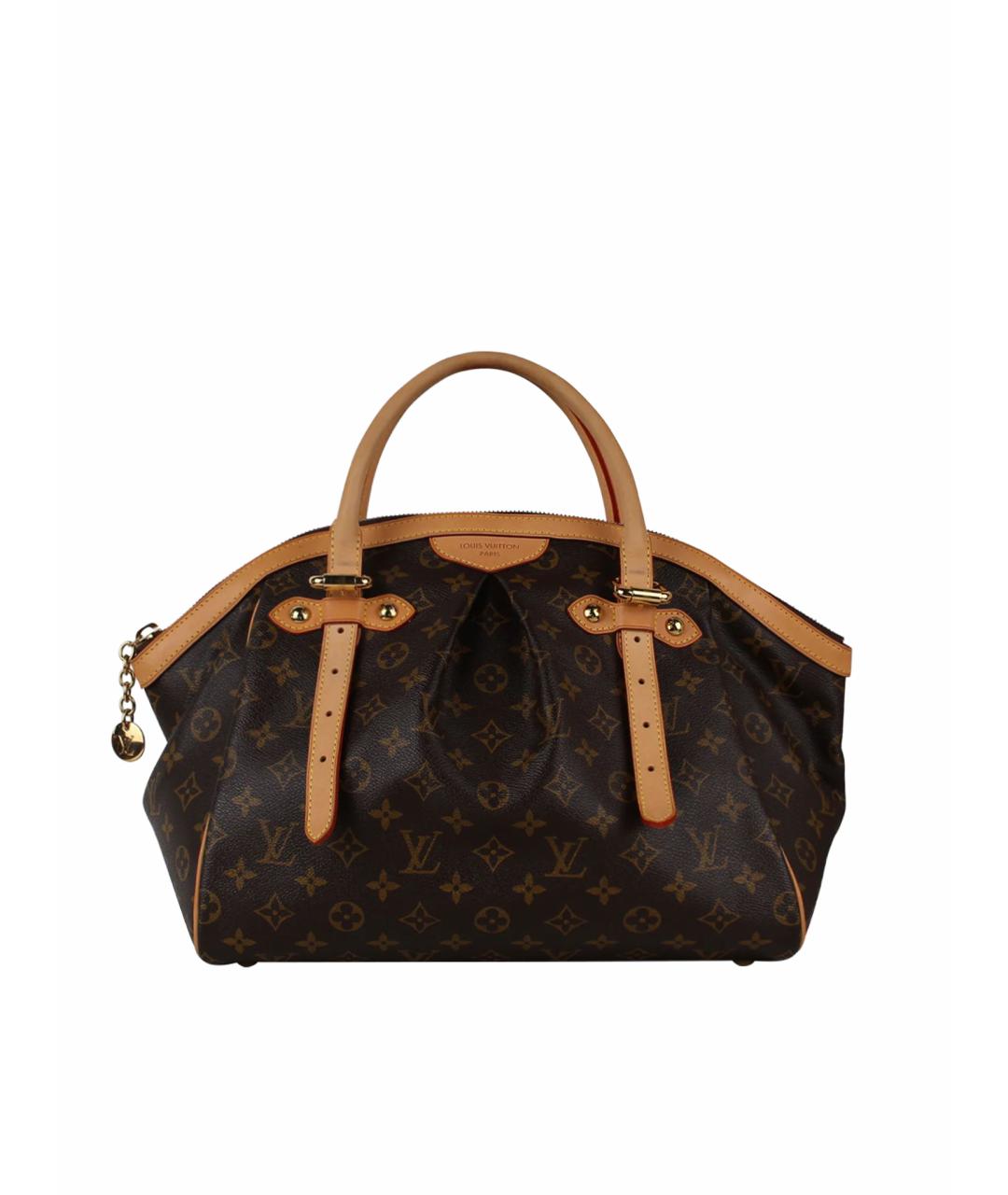 LOUIS VUITTON Коричневая кожаная сумка с короткими ручками, фото 1