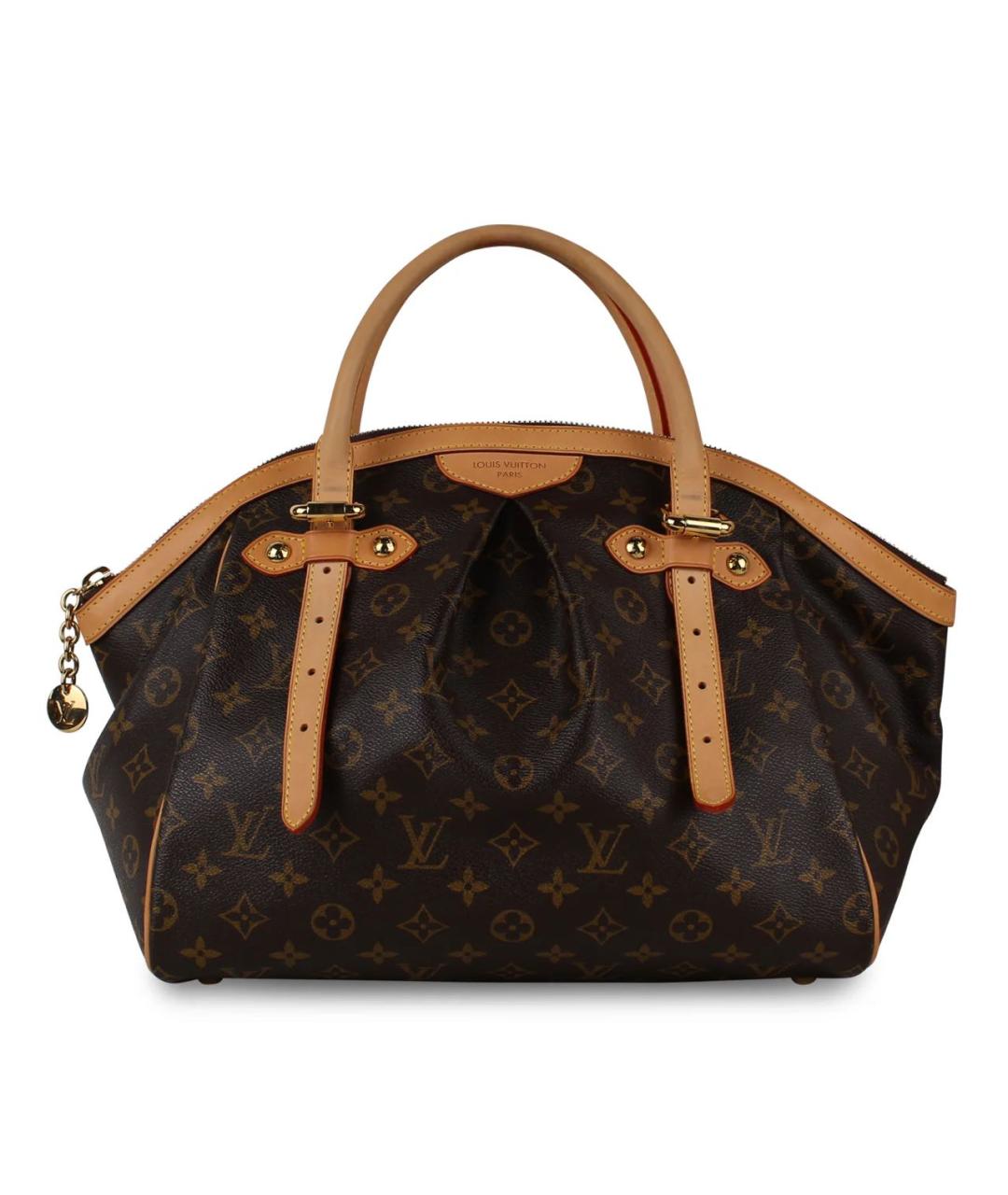 LOUIS VUITTON Коричневая кожаная сумка с короткими ручками, фото 8