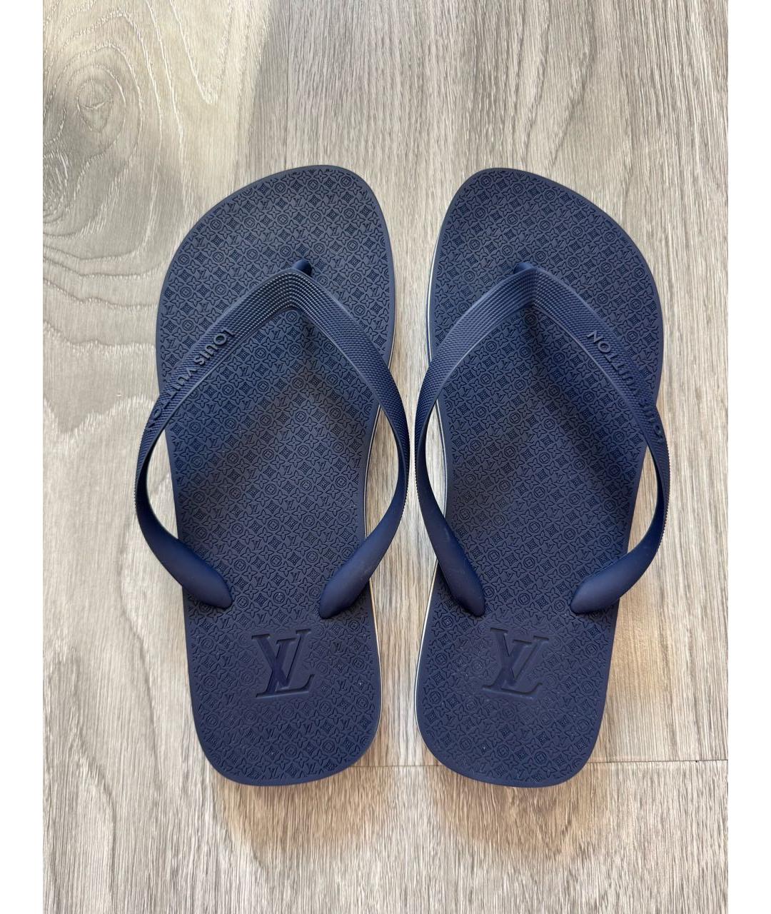 LOUIS VUITTON Синие шлепанцы, фото 4