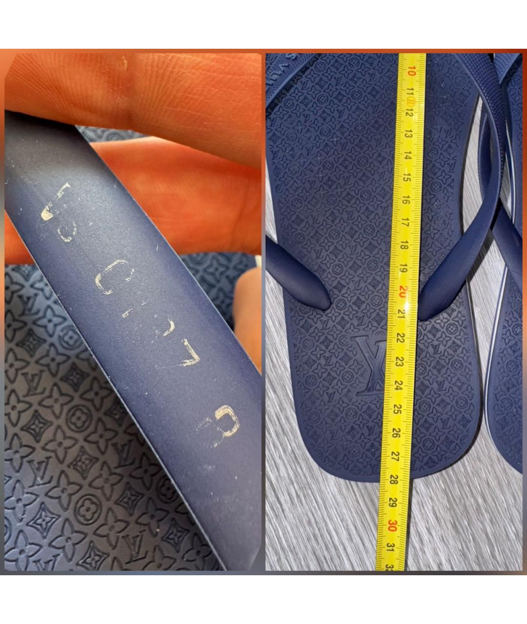 LOUIS VUITTON Синие шлепанцы, фото 8