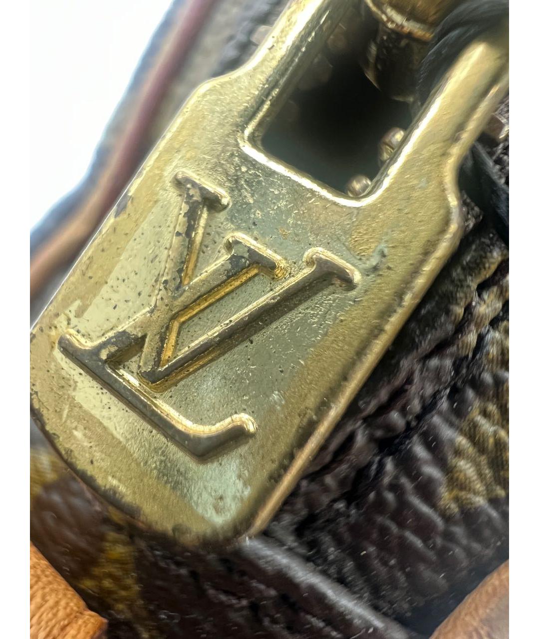 LOUIS VUITTON Коричневая кожаная сумка через плечо, фото 4