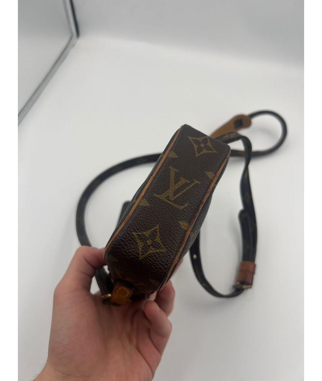 LOUIS VUITTON Коричневая кожаная сумка через плечо, фото 5