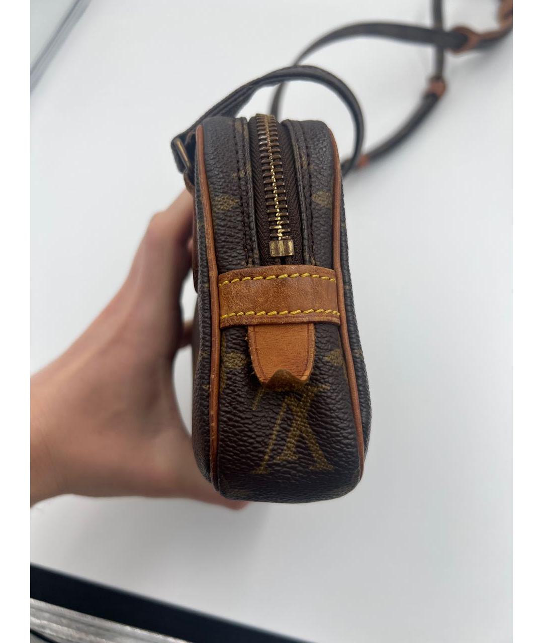 LOUIS VUITTON Коричневая кожаная сумка через плечо, фото 4