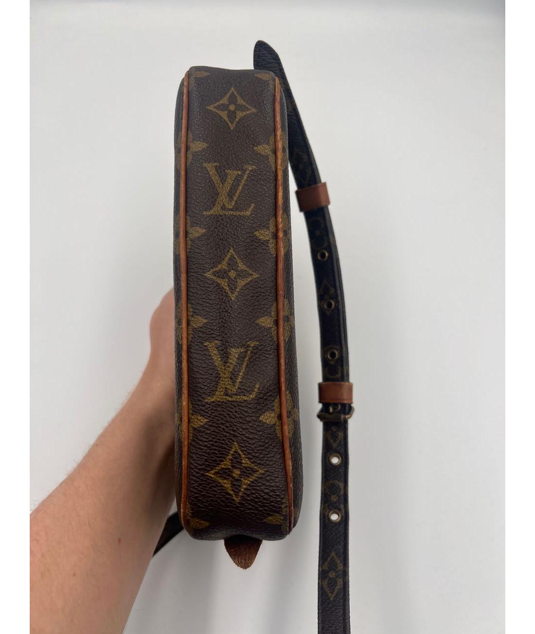 LOUIS VUITTON Коричневая кожаная сумка через плечо, фото 6