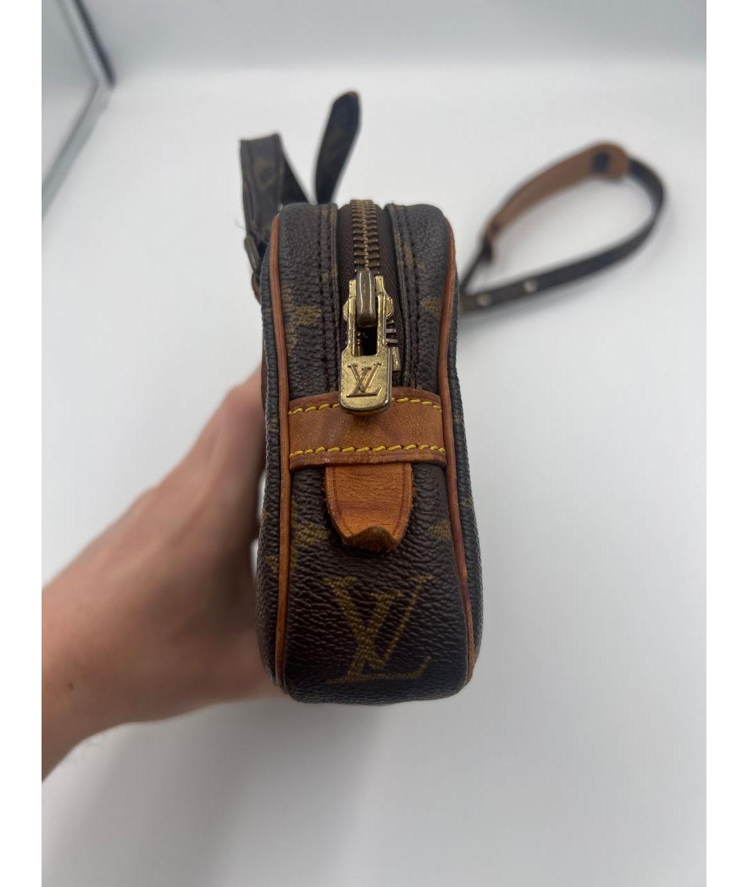 LOUIS VUITTON Коричневая кожаная сумка через плечо, фото 3