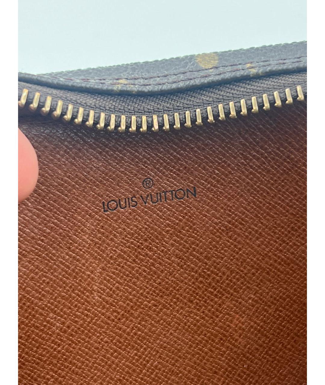 LOUIS VUITTON Коричневая кожаная сумка через плечо, фото 7