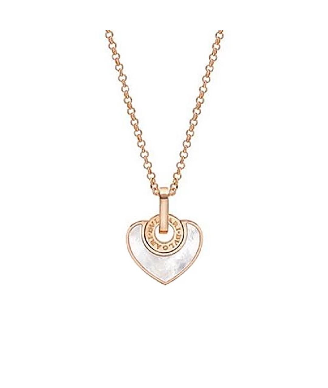 BVLGARI Белая подвеска из розового золота, фото 1