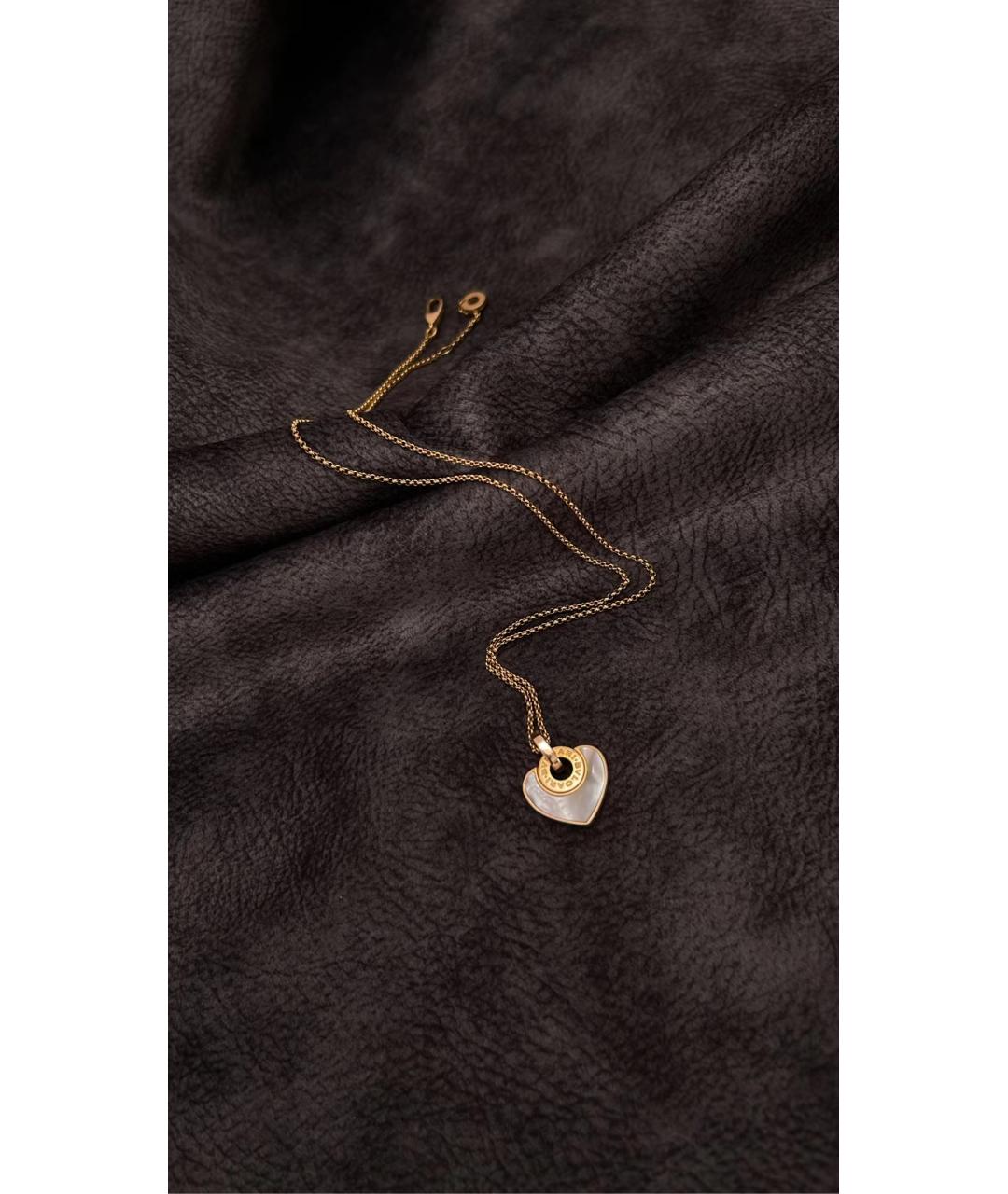 BVLGARI Белая подвеска из розового золота, фото 7