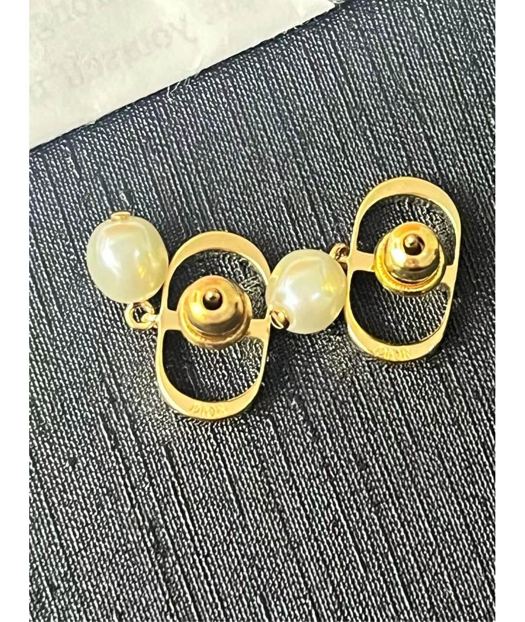CHRISTIAN DIOR Золотые металлические серьги, фото 4