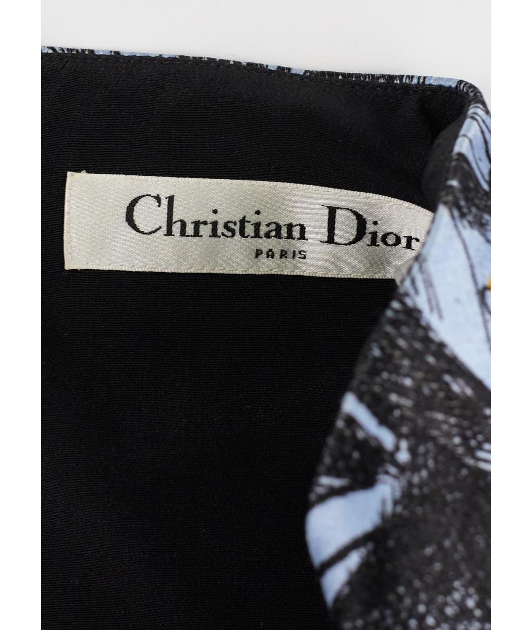 CHRISTIAN DIOR Голубая шелковая юбка мини, фото 4